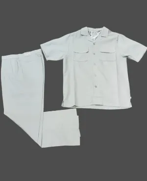 Stacy Adams 3510 Short Sleeve Linen Set Gray