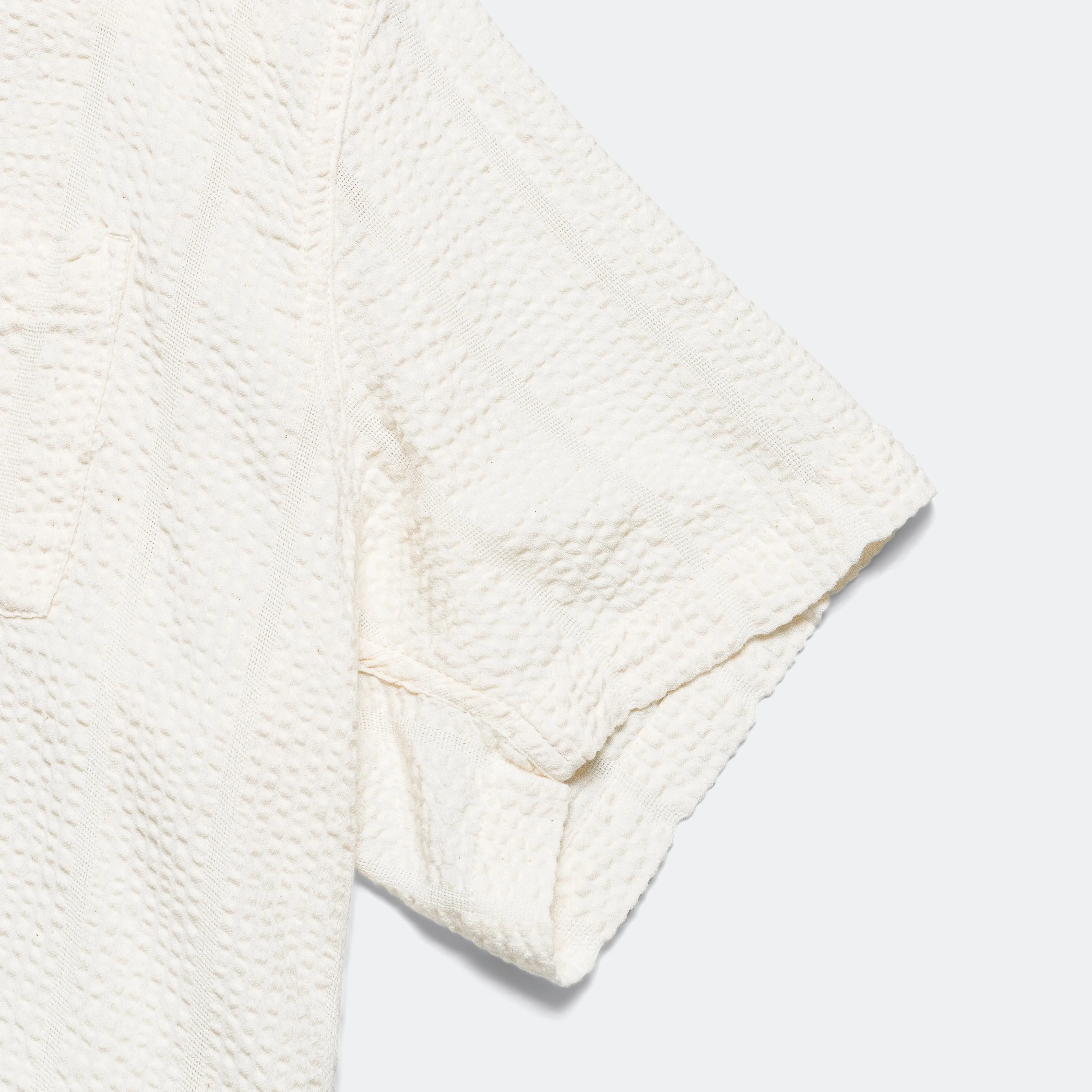 Striped Seersucker SS - White