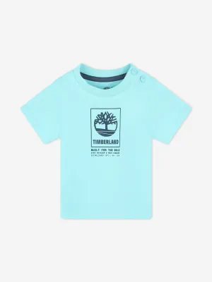 Timberland Baby Boys Logo Print T-Shirt in Blue