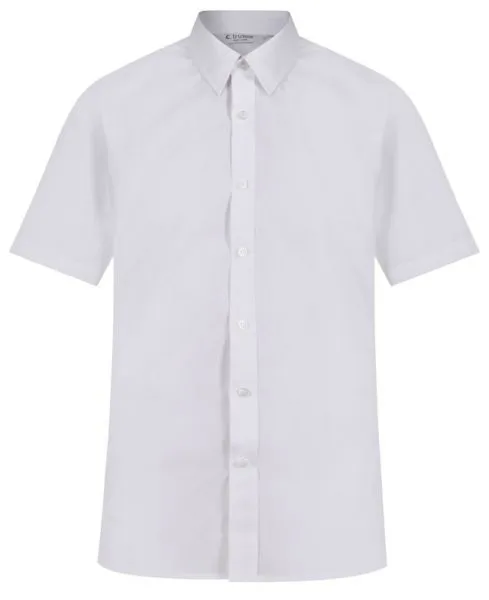 TRUTEX SHORT SLEEVE WHITE SLIM FIT SHIRT (TWIN PACK)
