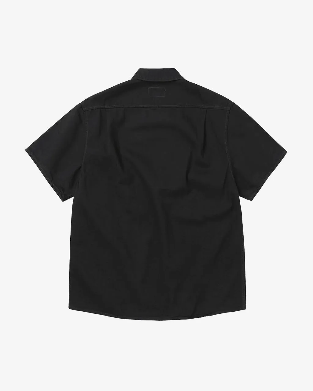 Washed Denim Zip S/S Shirt Black
