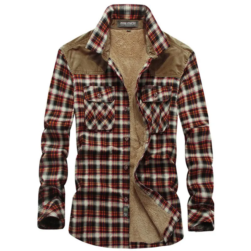 West Louis Fleece Lining Marine Plaid Shirt