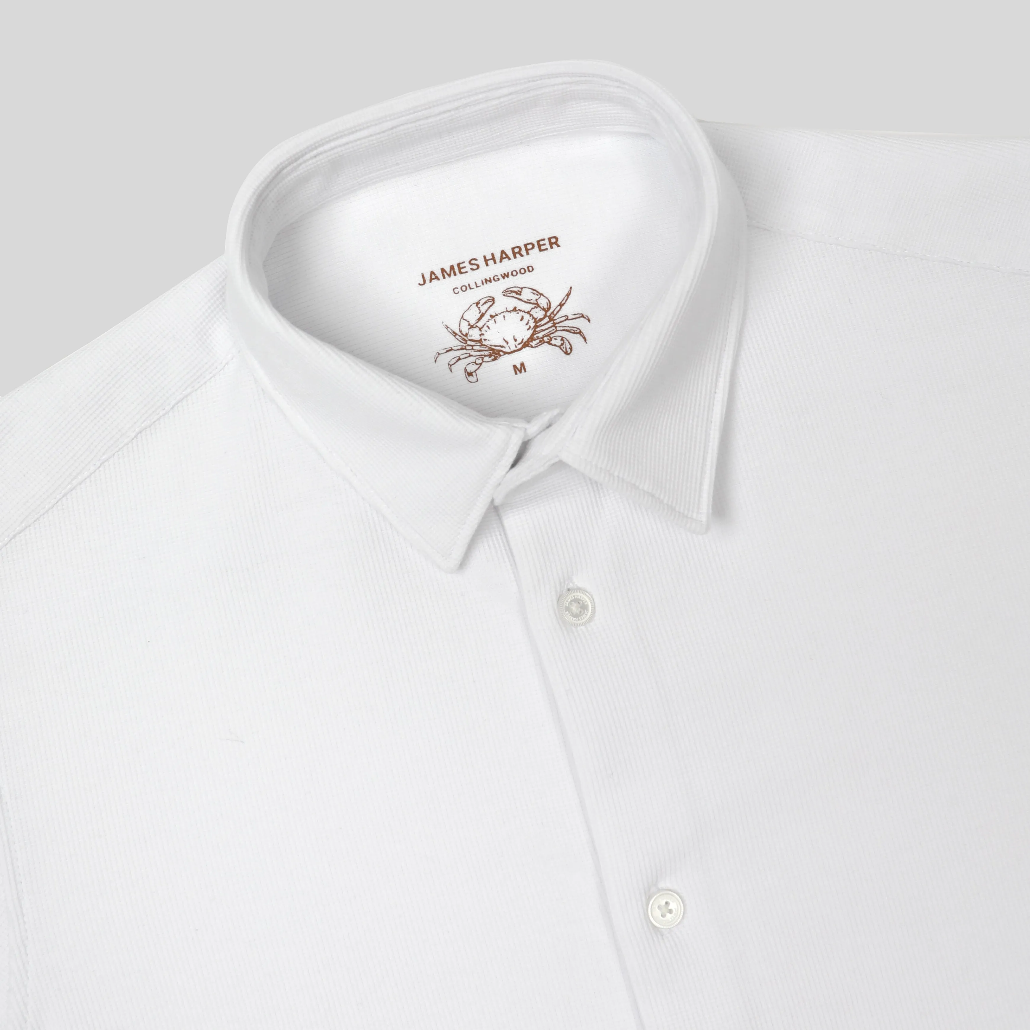 White Knitted Waffle Shirt