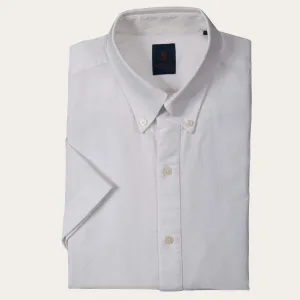White Tailored Fit Oxford Button Down Short Sleeve Shirt