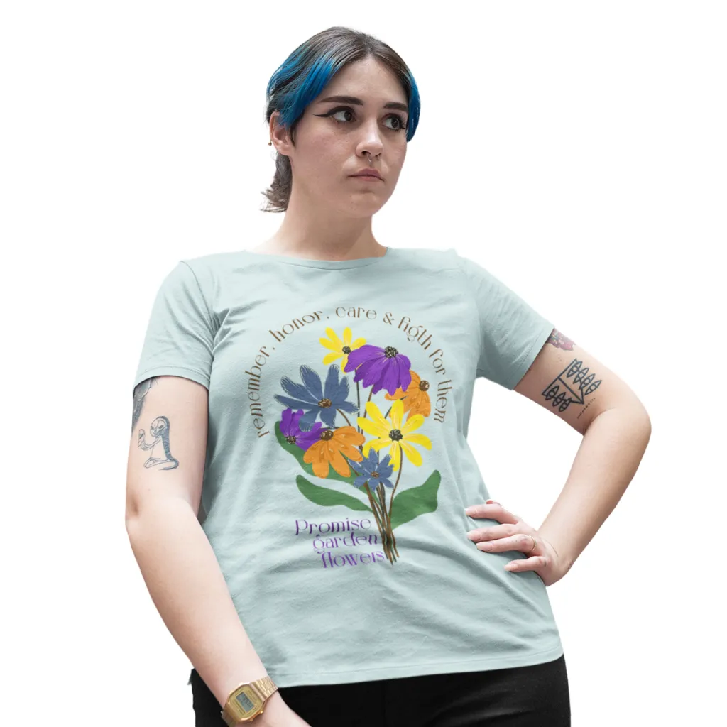 Woman Short Sleeve Tee - Promise Garden Flowers