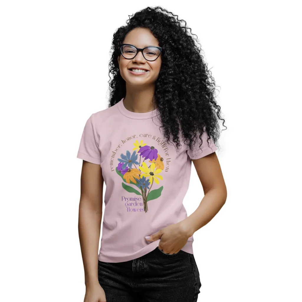 Woman Short Sleeve Tee - Promise Garden Flowers