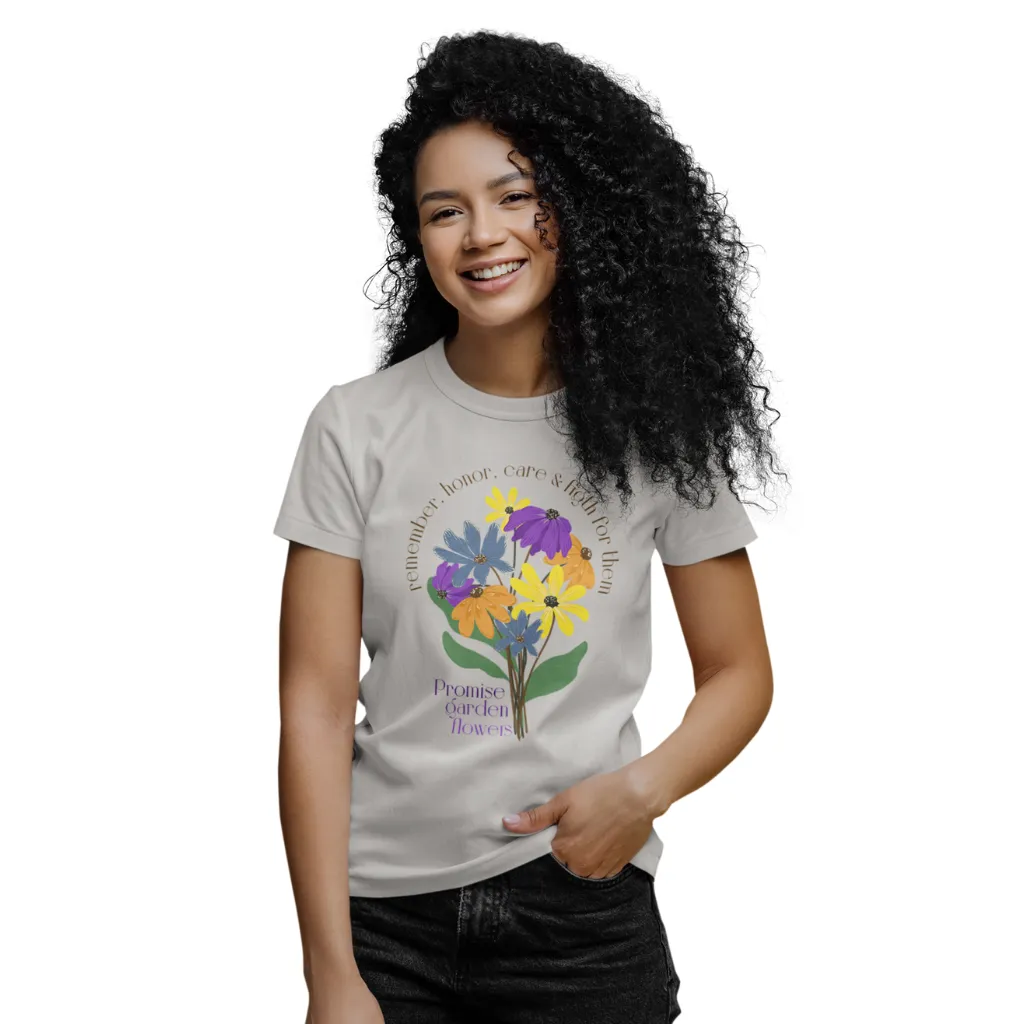 Woman Short Sleeve Tee - Promise Garden Flowers