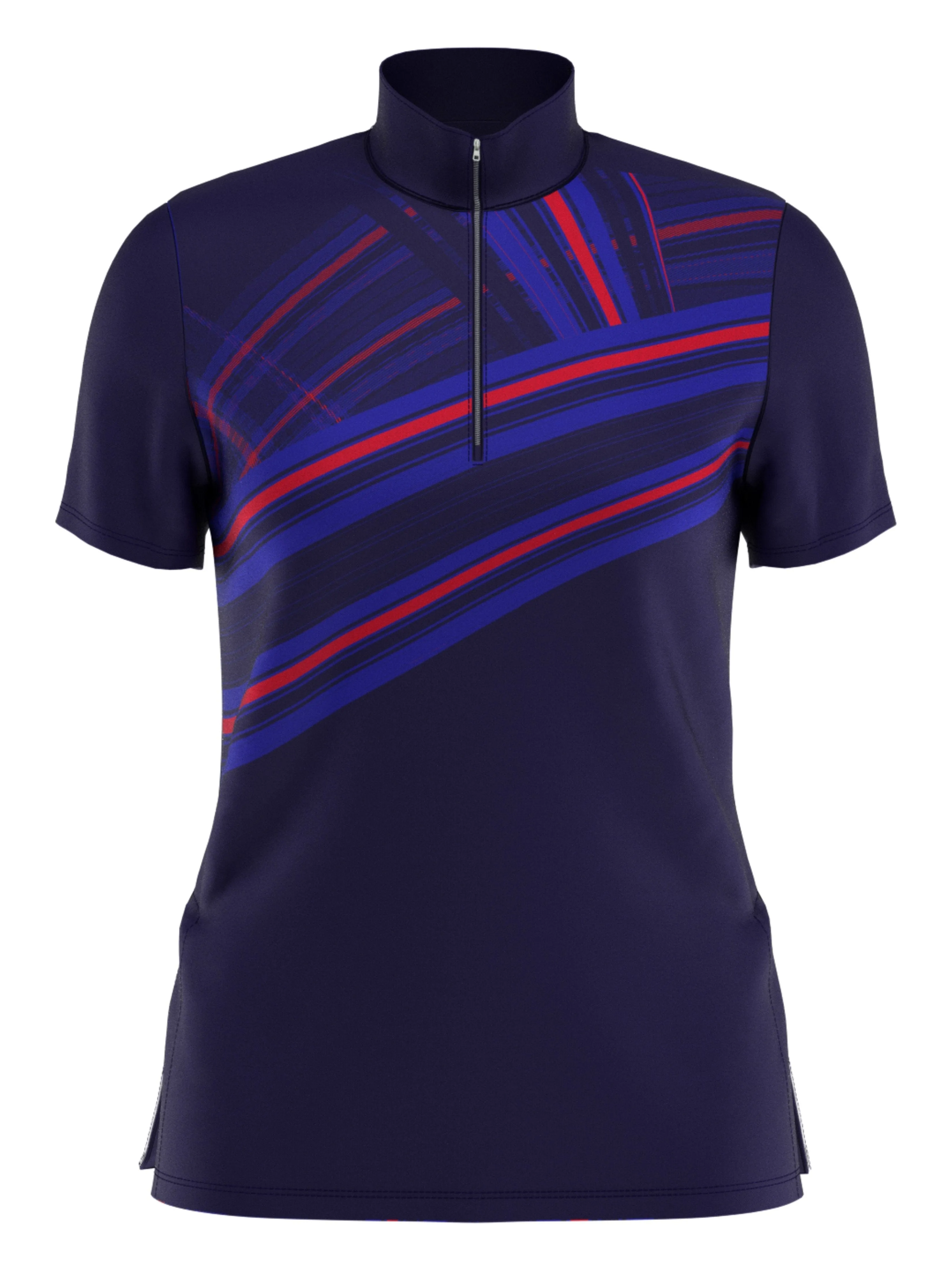 Womens Engineered Stripe Ski Line Print Polo