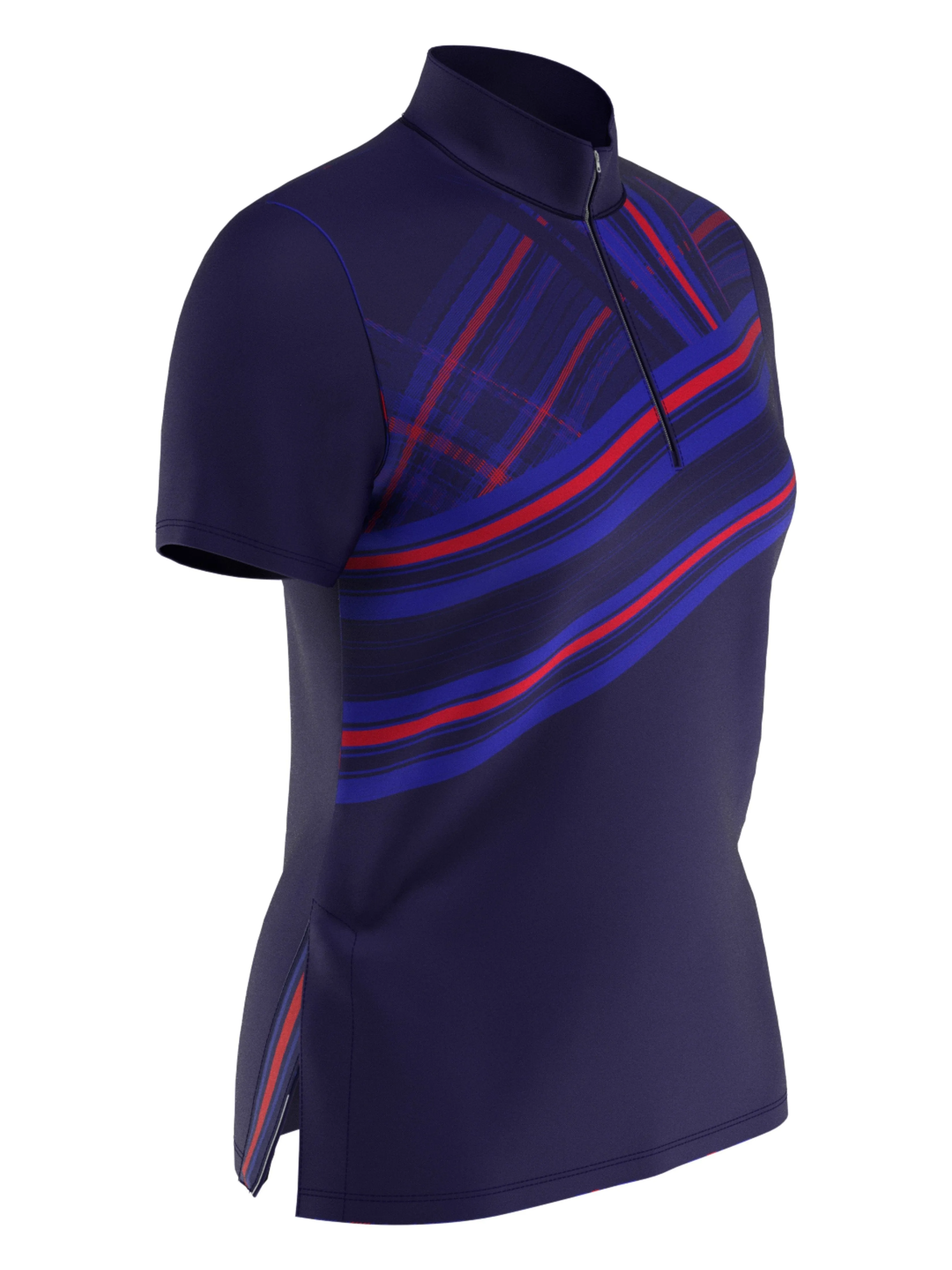 Womens Engineered Stripe Ski Line Print Polo