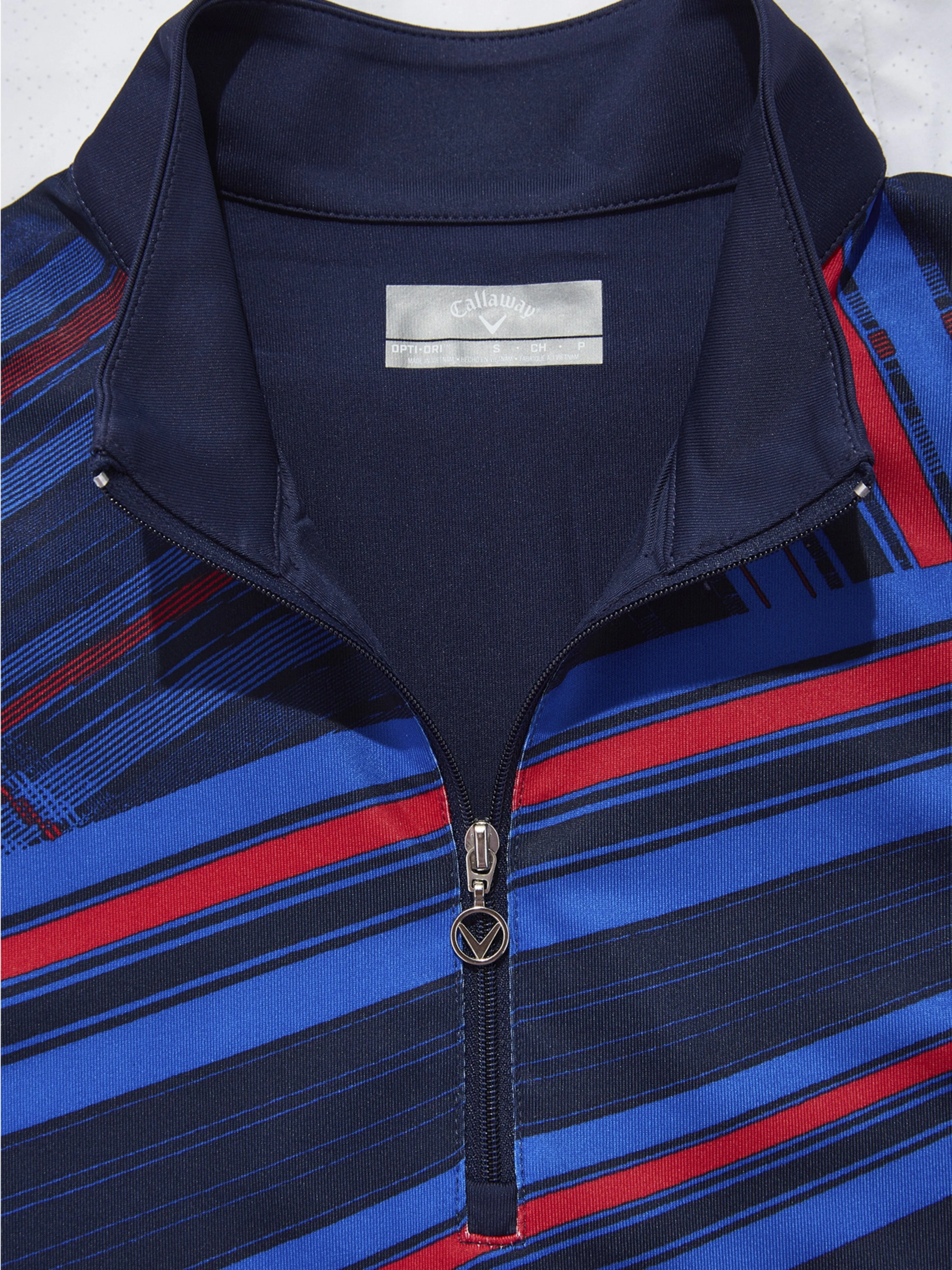 Womens Engineered Stripe Ski Line Print Polo