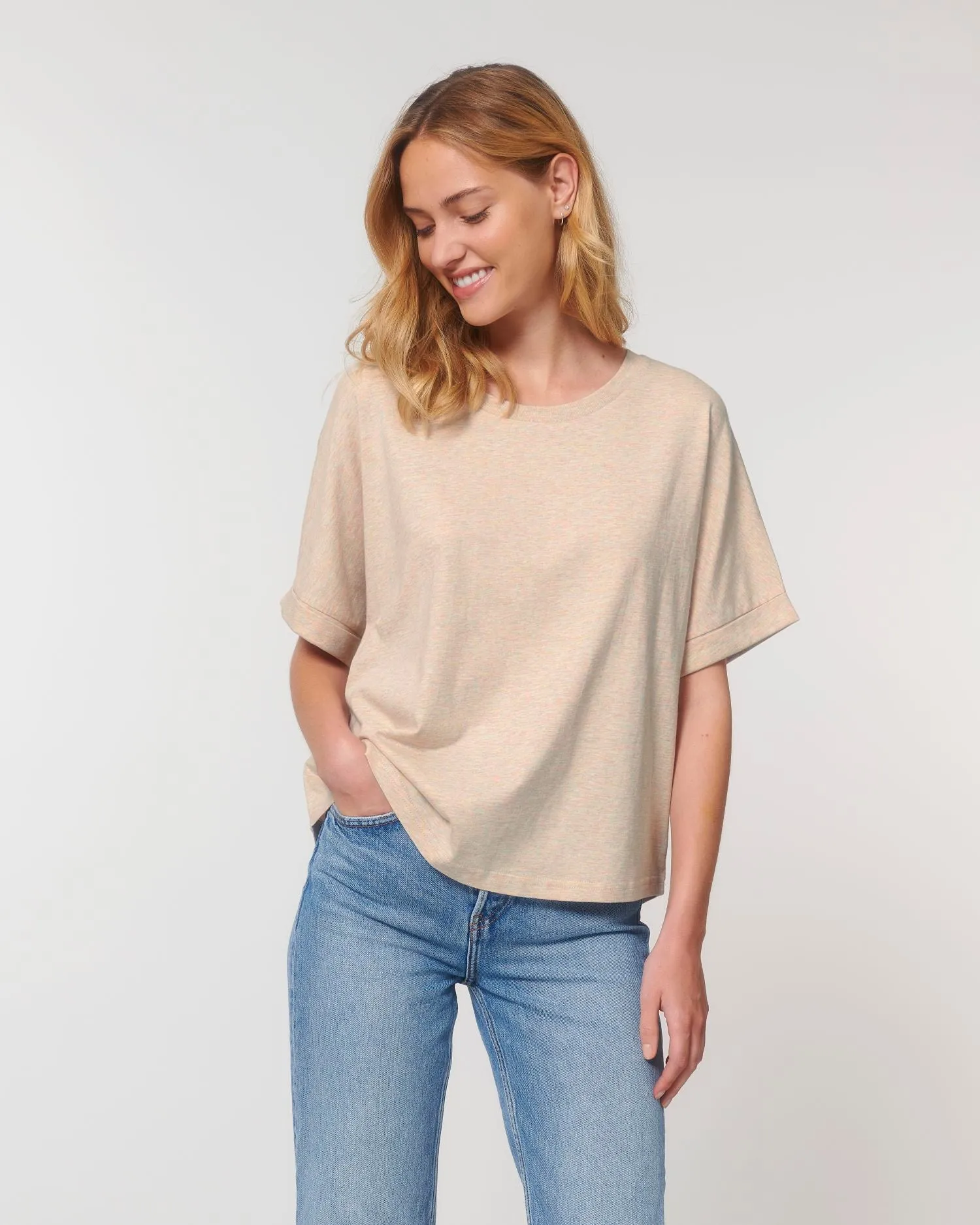 Women's Oversized Rolled Sleeve T-shirt - 155 g/m² | Stella Collider T-shirt STTW089