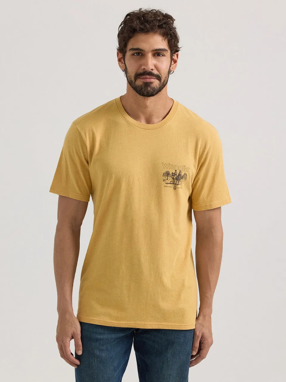 Wrangler Pale Gold Heather Graphic Tee