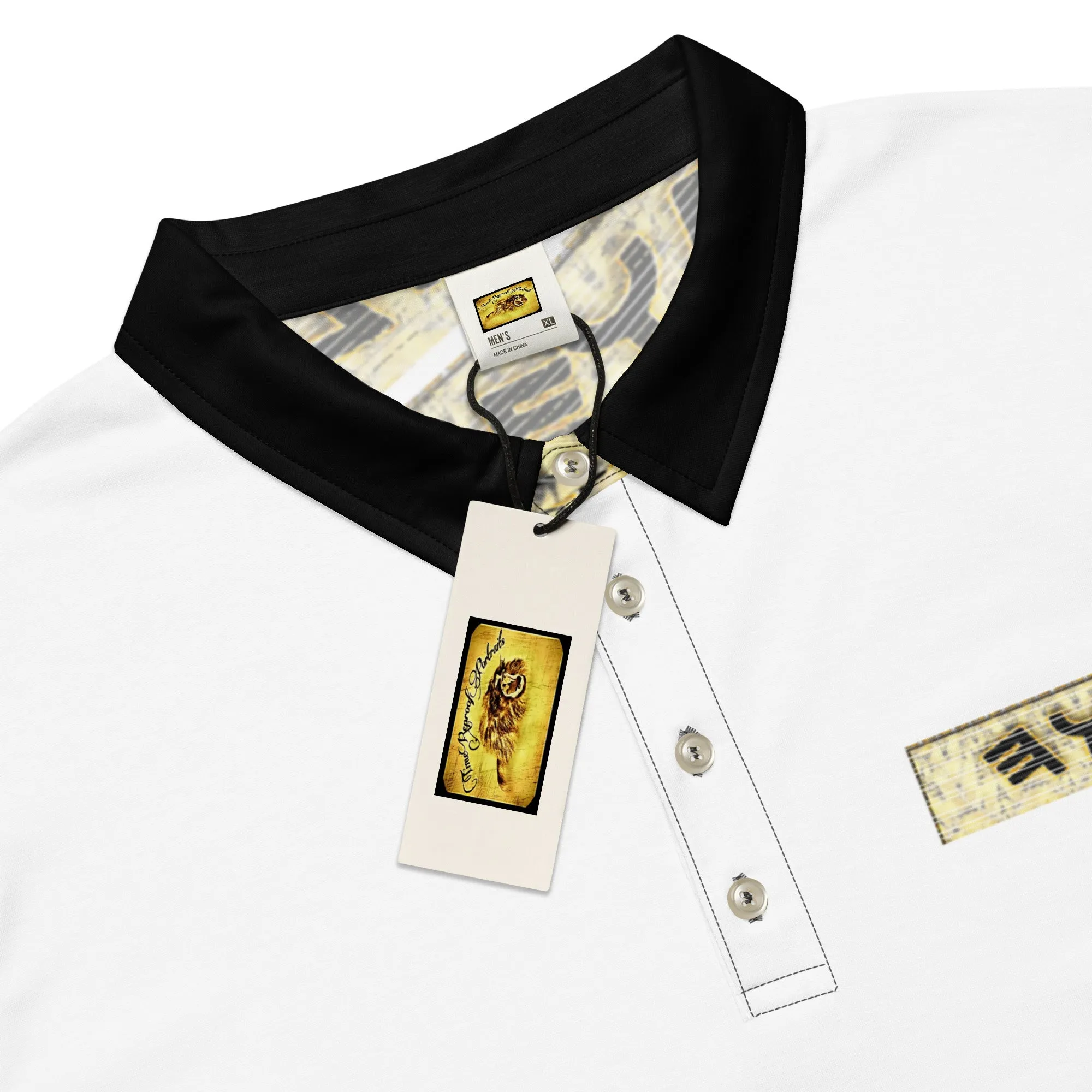 Yahuah Logo 03 - White Men’s Designer Slim Fit Polo Shirt