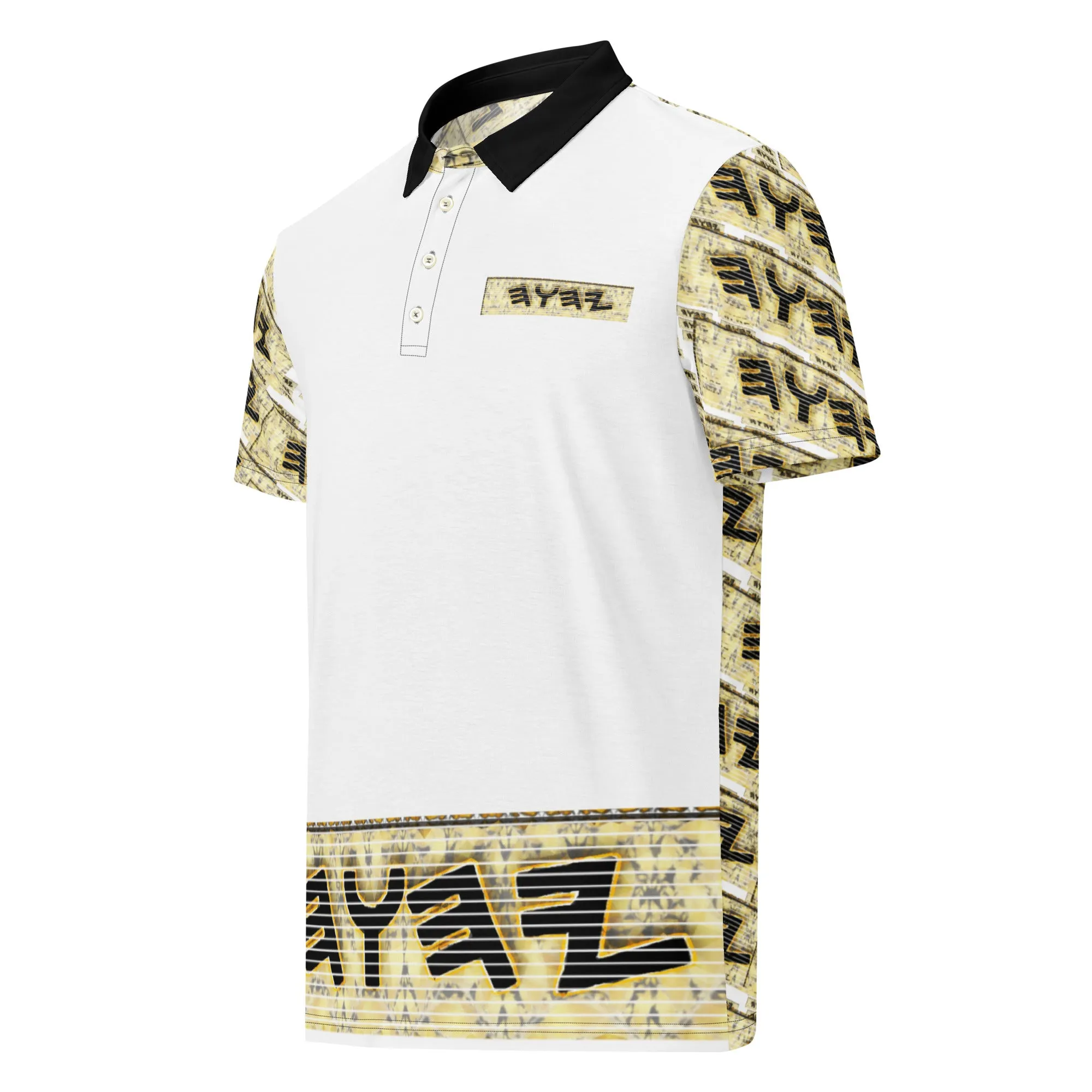 Yahuah Logo 03 - White Men’s Designer Slim Fit Polo Shirt