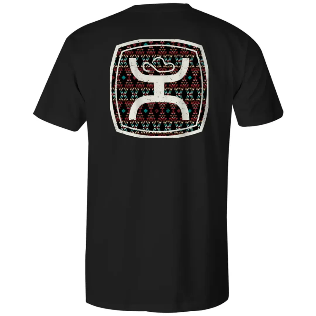 Zenith Black Tee Shirt With Aztec Design By Hooey HT1682BK