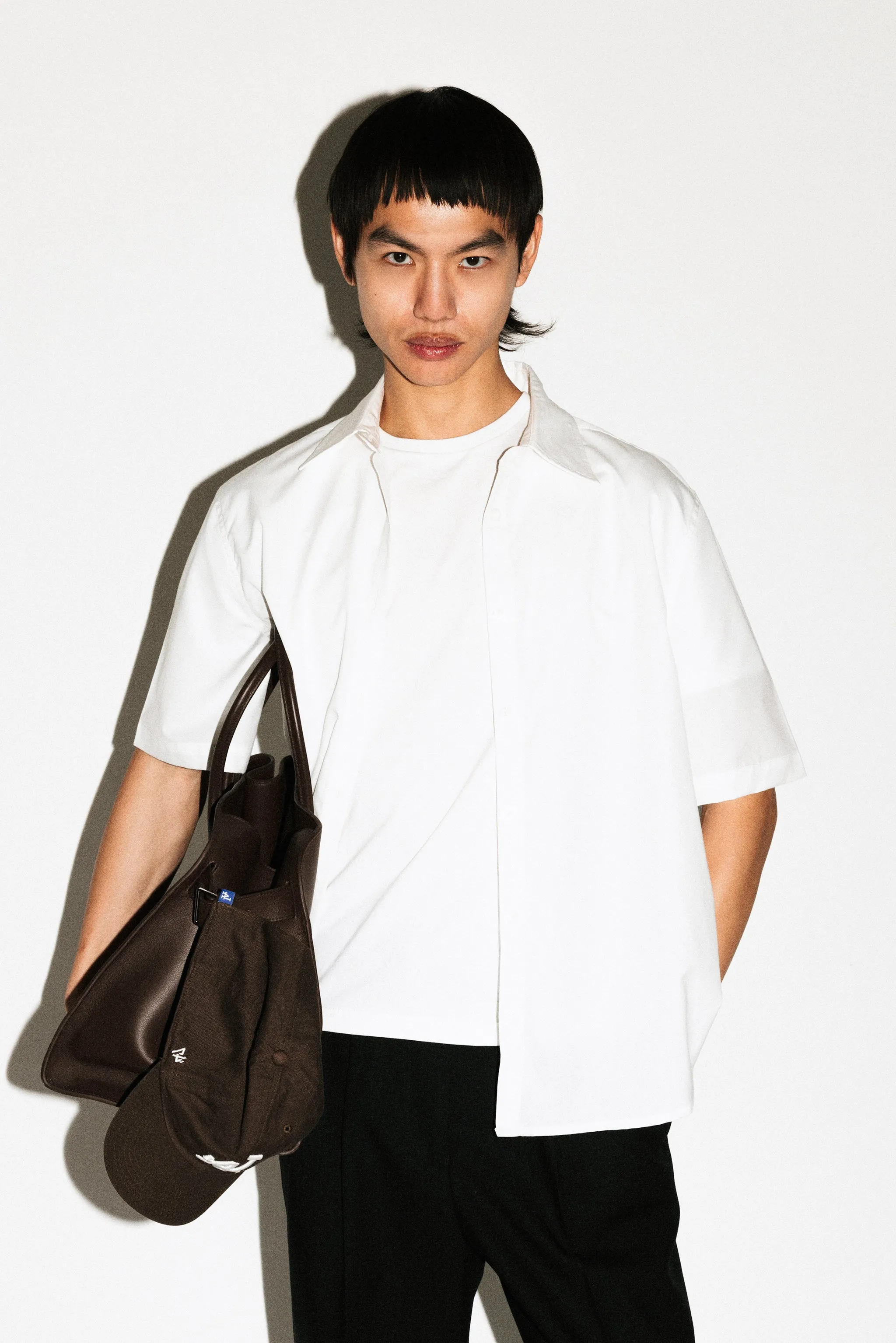Zephyr Boxy Short-Sleeve Button Up Shirt  |  White